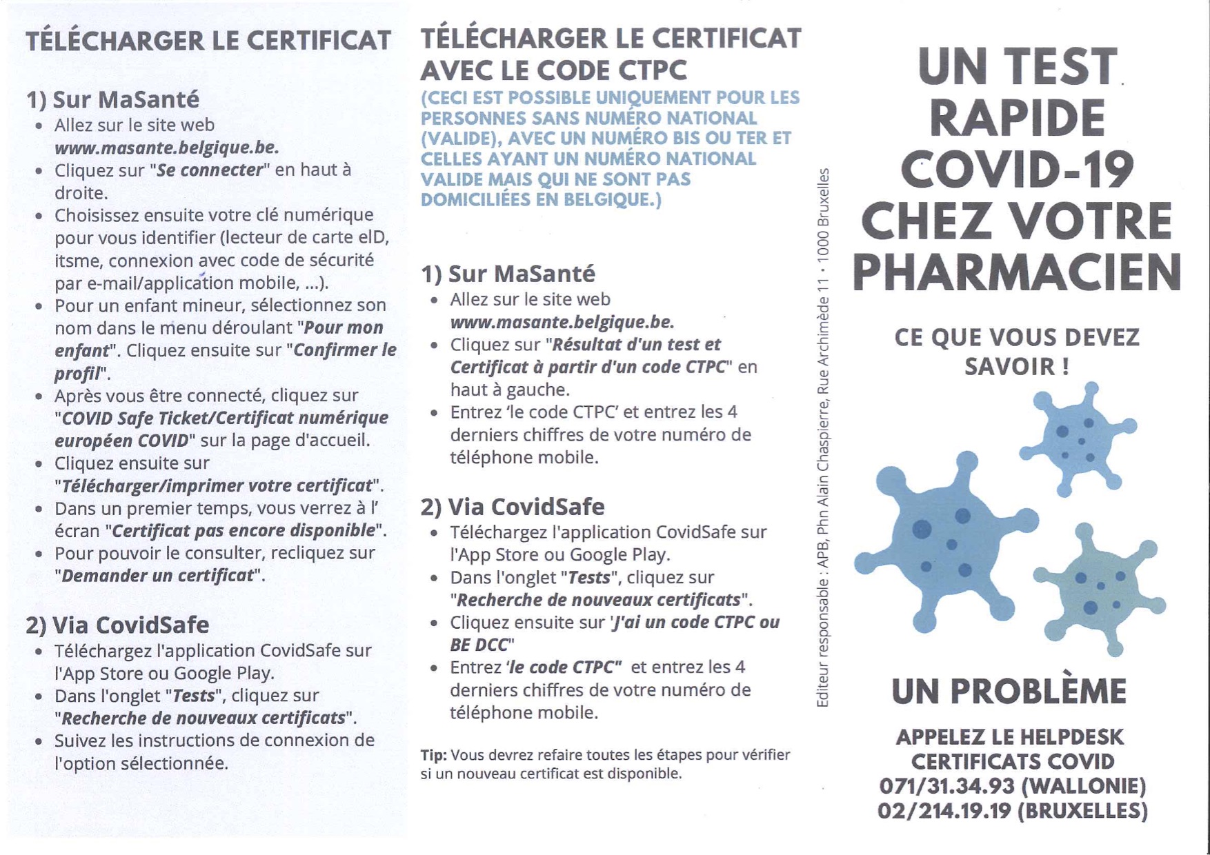 Test antigénique rapide pharmacie Namur